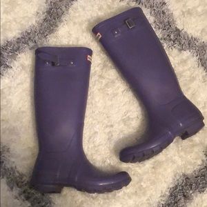 Hunter Purple Tall Boots (w/ sock slips!)